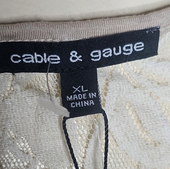 Cable & Gauge women's beige designed sleeveless high-low top size XL - Picture 7 of 8